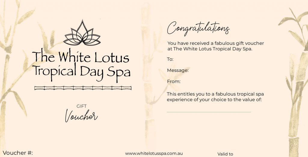 Cairns Spa Gift Voucher White Lotus Spa